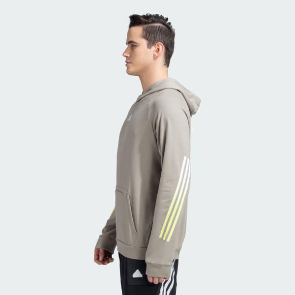 Green TRAIN ICONS 3 STRIPES HOODIE