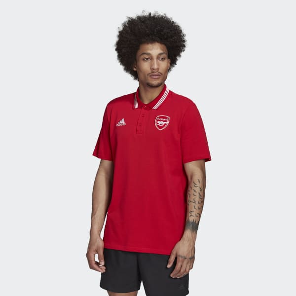 Czerwony Arsenal 3-Stripes Polo Shirt