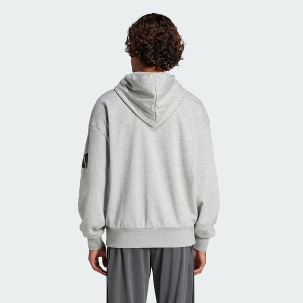 Grau Essentials Loose-Fit 3-Streifen Logo French Terry Hoodie