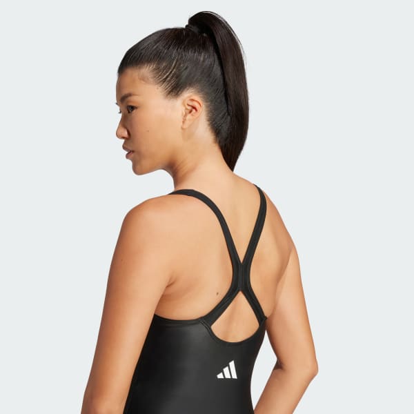 adidas Padded 3-Stripes Closed-Back Swimsuit Black adidas India