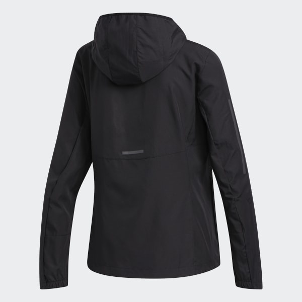 Negro Chamarra Rompevientos con Gorro Own the Run