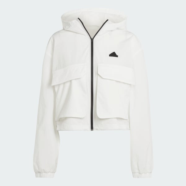 Adidas cropped windbreaker hot sale