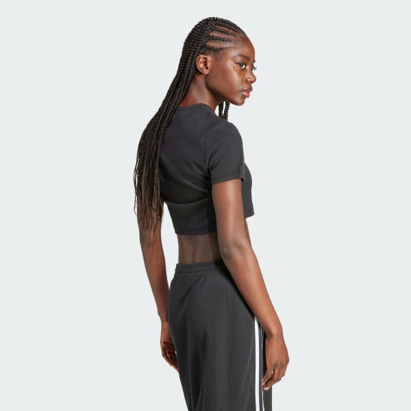 Black Essentials Ribbed Tee