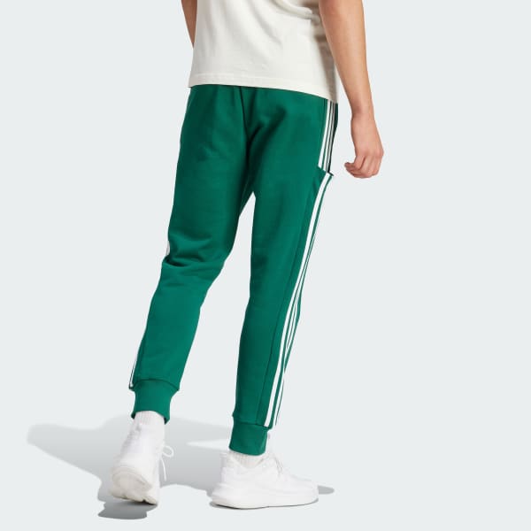 Vert Pantalon fuselé en molleton Essentials Cuff 3-Stripes