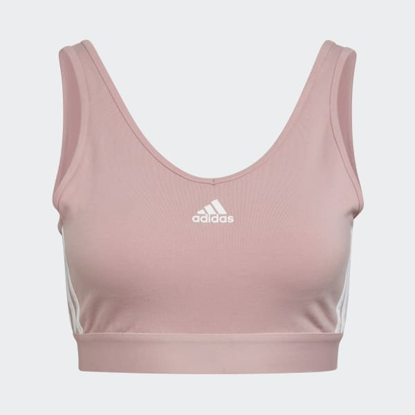 Pink Essentials 3-Stripes Crop Top With Removable Pads IXV11