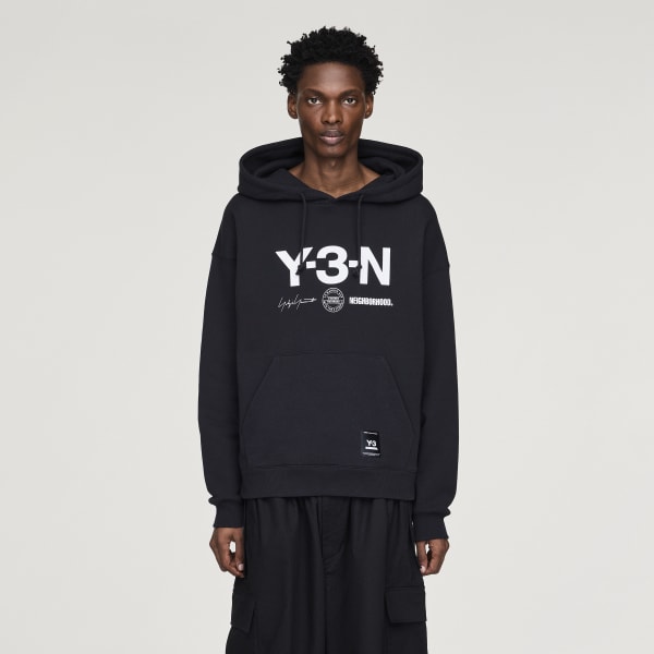 adidas Y-3 NBHD GRAPHIC HOODIE - Black | Free Shipping with