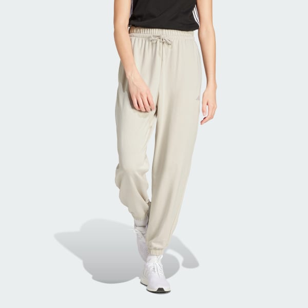Beige Essentials Small Logo French Terry Cuffed Pants