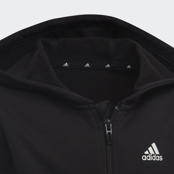 Sort Essentials 3-Stripes hættetrøje