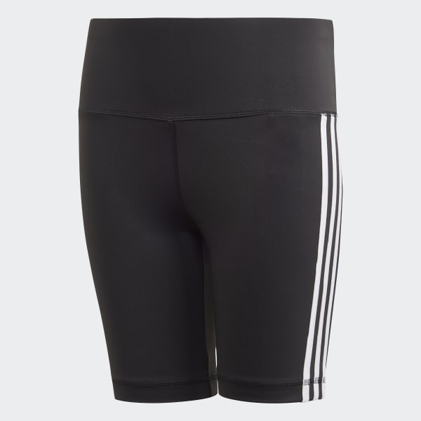 adidas Girls' Believe This 3-Stripes Short Tights in Black and White ...