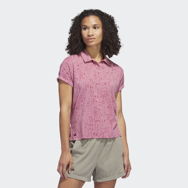adidas Go-To Printed Golf Polo Shirt - Pink | adidas New Zealand