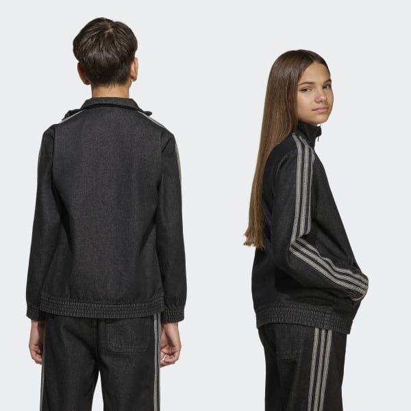 アディダス ファイヤーバード トラックトップ デニム - ブラック