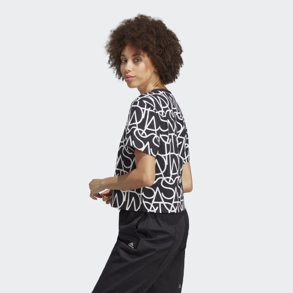 zwart Allover adidas Graphic Boyfriend T-shirt