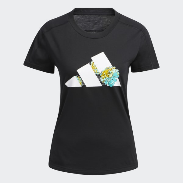 Black AEROREADY Flower Graphic Running T-Shirt RO691