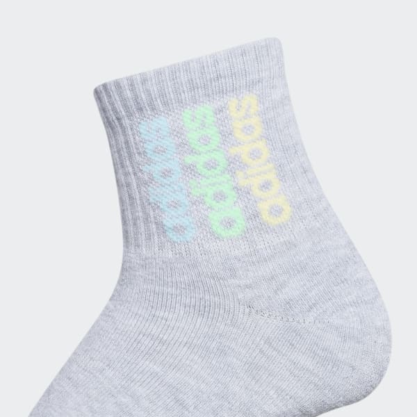 Grey WM SPT STRP 2 3PK High Quarter Socks