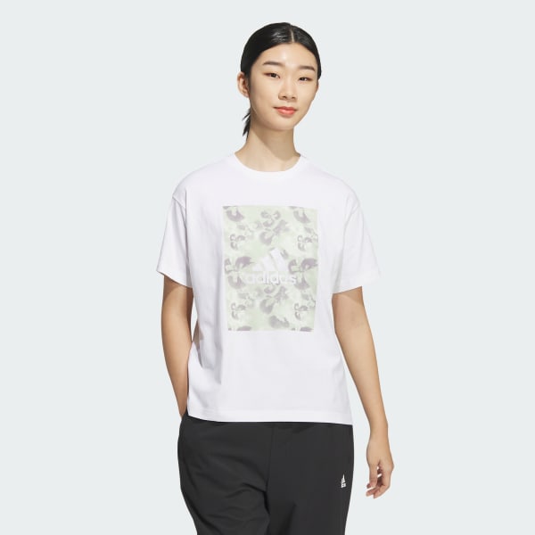 ホワイト W GRFX SS TEE2