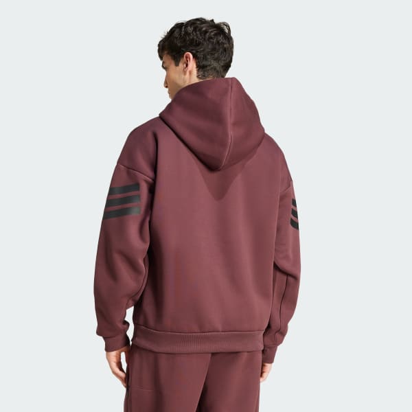 Weinrot Future Icons 3-Streifen Hoodie