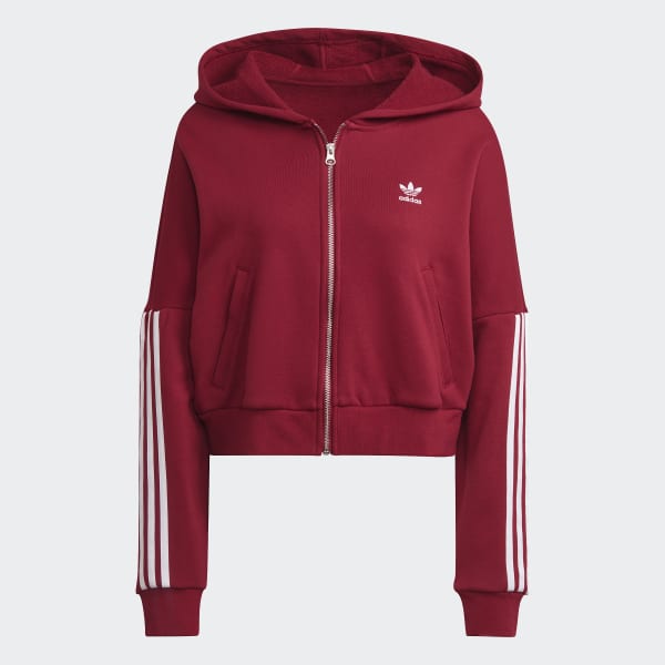 adidas Adicolor Classics Full Zip Relaxed Hoodie Red Women s Lifestyle adidas US