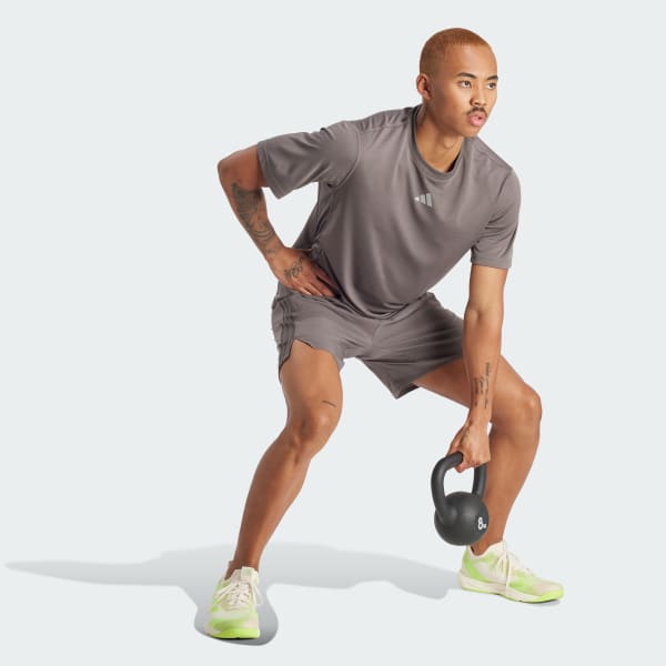 Marrom Camiseta Treino HIIT Três Listras