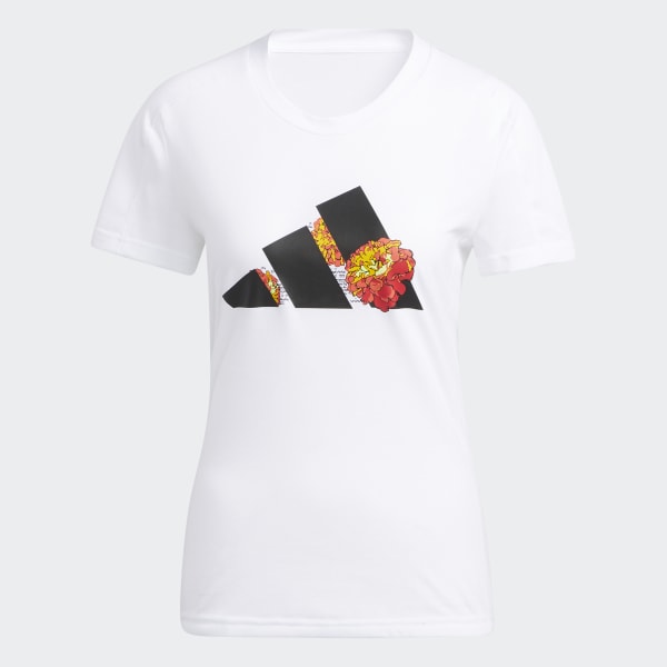 Blanco Camiseta de Running Flower AEROREADY Estampada