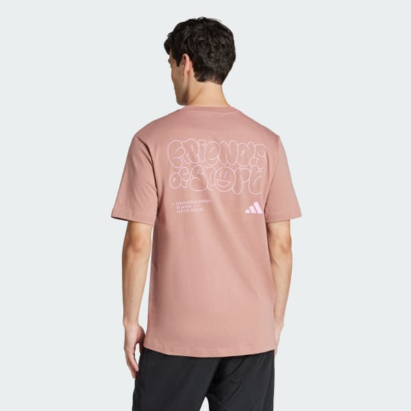 สีชมพู เสื้อยืดพิมพ์ลาย Lounge Verbiage Friends of Sport