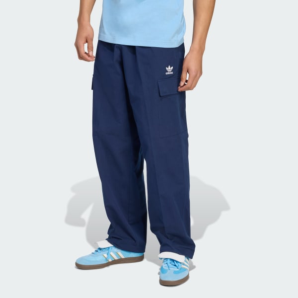 Μπλε Υφαντό παντελόνι Trefoil Essentials