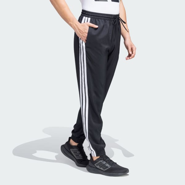 Black 3 Stripes Woven Track Pants