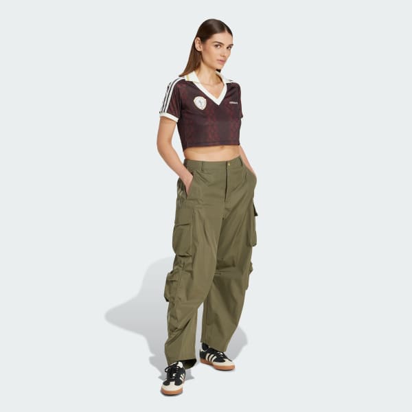 Brown adidas Originals Retro Sports Cricket-inspired Cropped Jersey