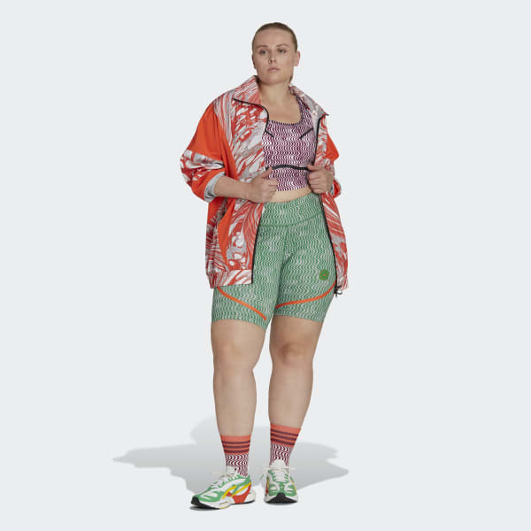 Weiss adidas by Stella McCartney TruePurpose Printed Training Crop-Top – Große Größen RK586
