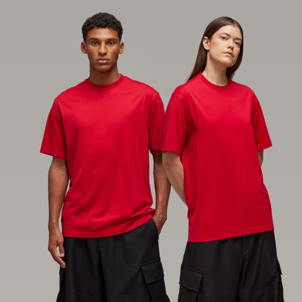 Red Y-3 Graphic Short Sleeve Tee
