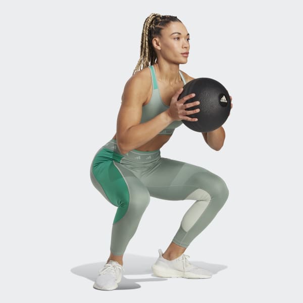 Zielony Techfit Colorblock 7/8 Tights