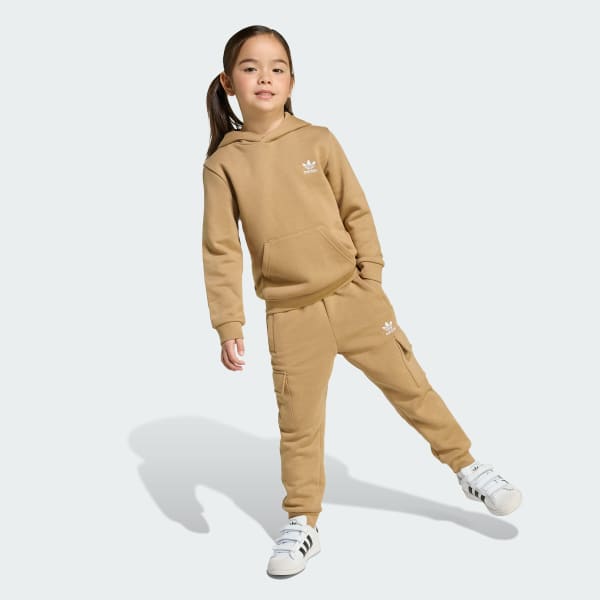 Brun Hoodie Cargo Kids sæt