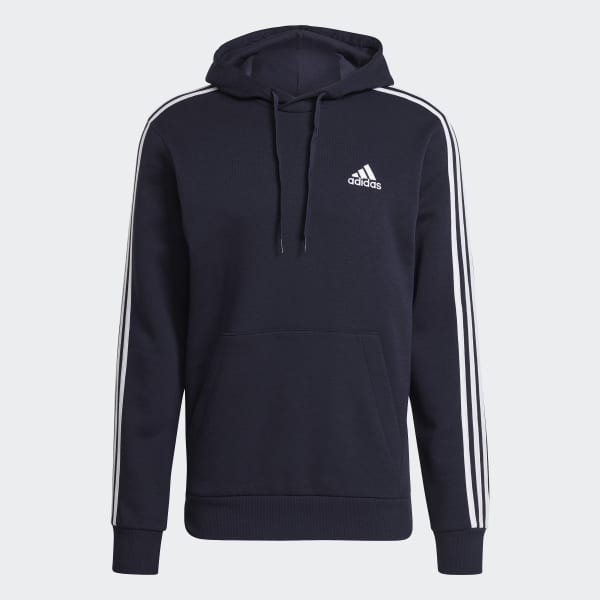 Μπλε Essentials Fleece 3-Stripes Hoodie