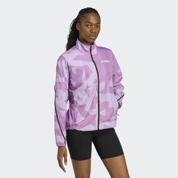 adidas Terrex Multi Printed Wind Jacket - Purple | Free Shipping