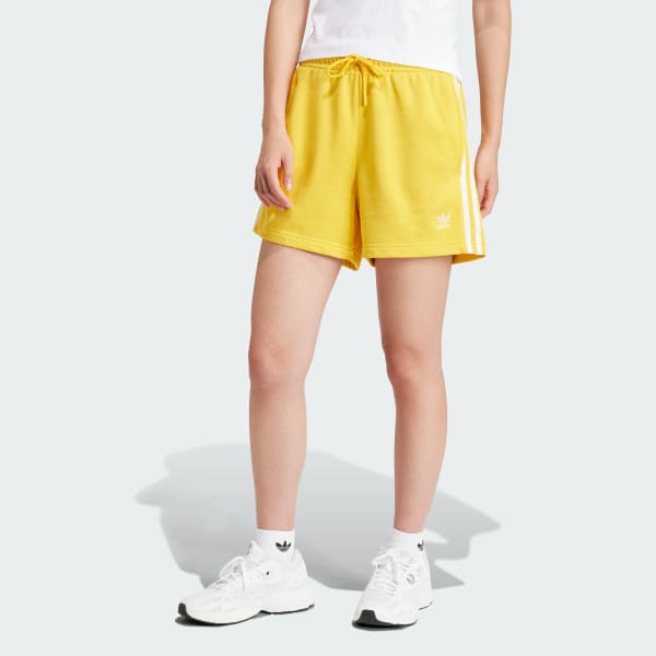 adidas 3 Stripes French Terry Shorts Yellow adidas Thailand