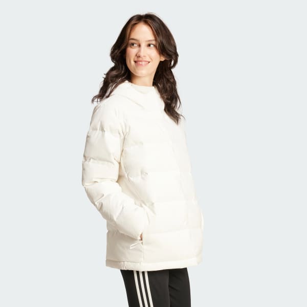 adidas Helionic Hooded Down Jacket - White | Free Shipping