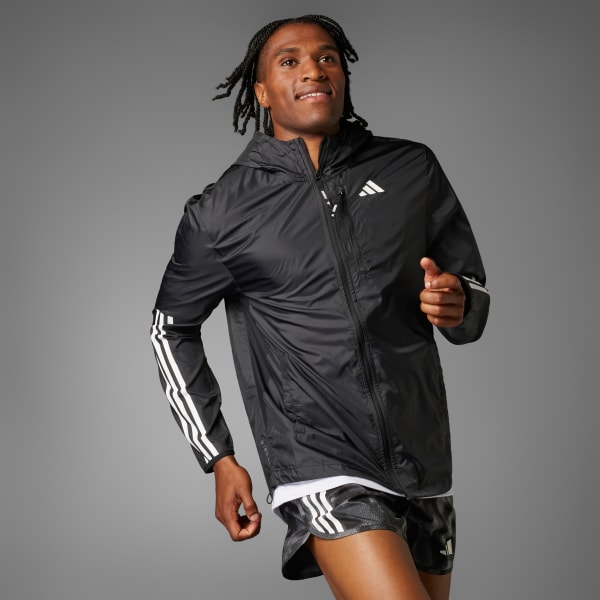 Siyah Own the Run 3-Stripes Jacket