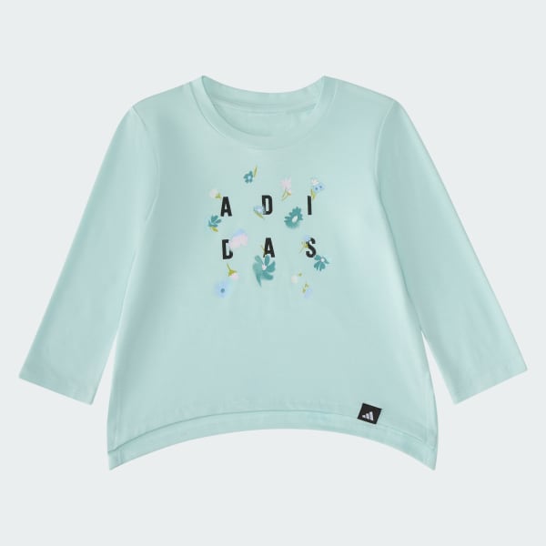 Turquoise 2-Piece Long Sleeve Tee & Printed Legging Set

