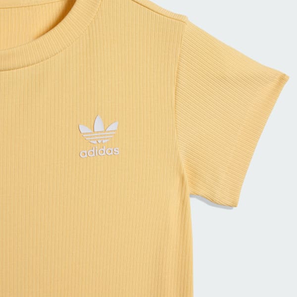 Orange KURZÄRMLIGER GERIPPTER ONESIE, REGULAR