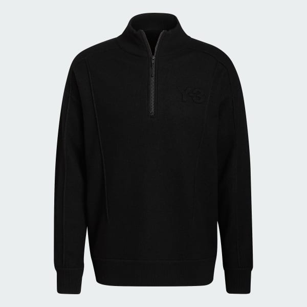 Zwart Y-3 Classic Merino Blend Knit Half-Zip Sweatshirt D6553