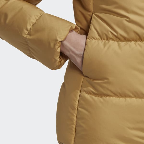 Beige Essentials Midweight Hooded Daunenjacke AV269