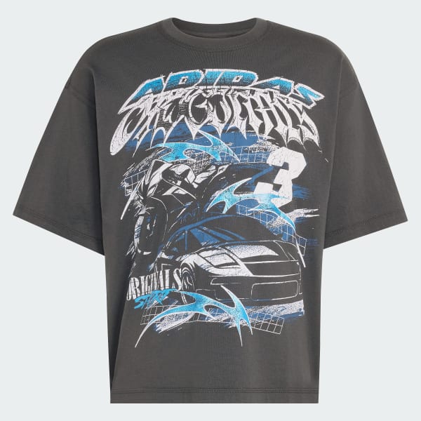 Negro Camiseta estampada Grunge Racing