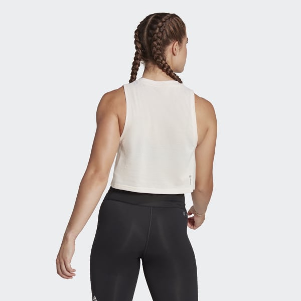 Pink Train Essentials Train Cotton 3-Stripes Crop Tank Top