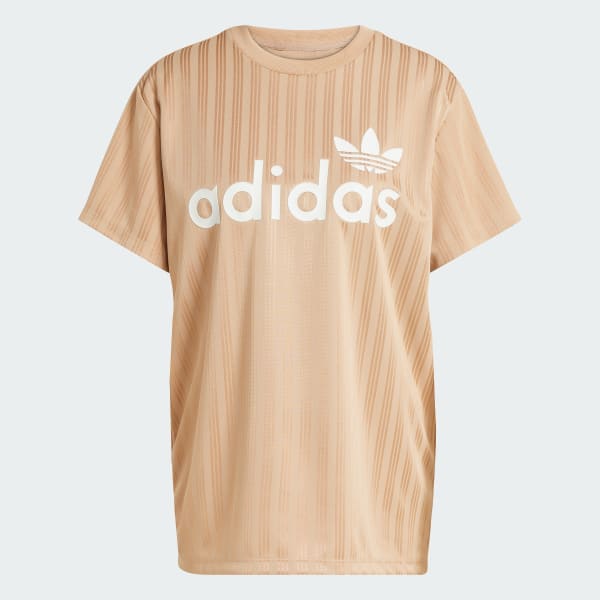 Brown Linear Graphic Boyfriend Tee