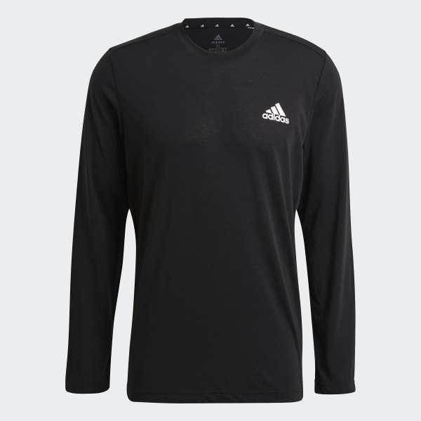 Negro Remera AEROREADY Designed 2 Move Feelready Sport Manga Larga