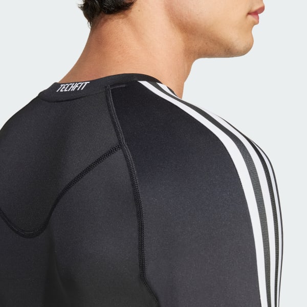TECHFIT Compression Training 3 Stripes Long Sleeve Tee