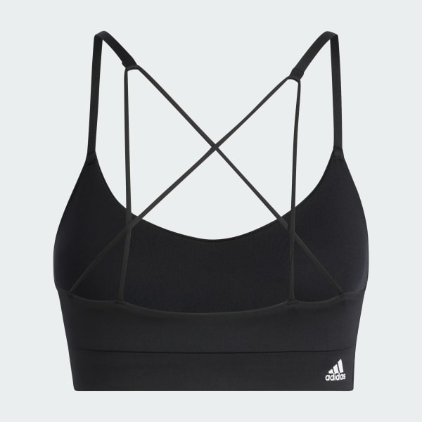 Black adidas Aeroreact Training Light-Support Logo Bra
