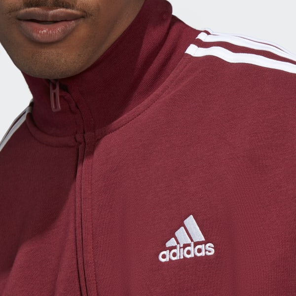 Burgundy Basic 3-Stripes French Terry Track Suit