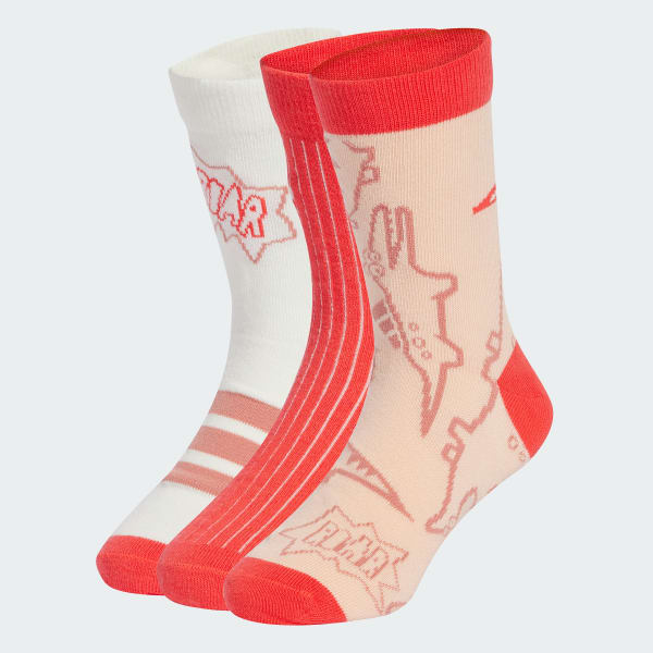 Vermelho Adiraptor 3 pares meias infantil por embalagem