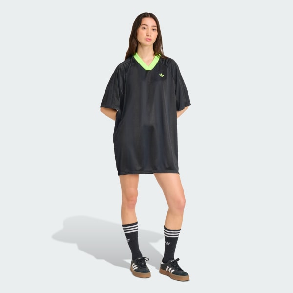 adidas Adicolor Soccer Jacquard Oversize Dress - Black