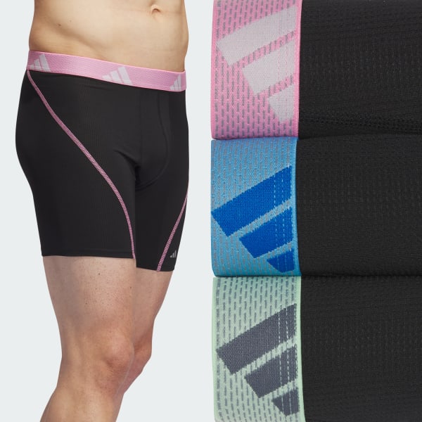 adidas Performance Mesh Graphic Boxer Briefs 3-Pack - Black